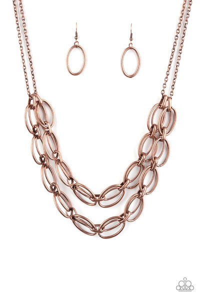 Status Quo - Copper Necklace - Paparazzi Accessories - Bling On The Jewels By Alyssa and Victoria