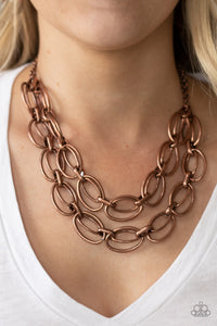 Status Quo - Copper Necklace - Paparazzi Accessories - Bling On The Jewels By Alyssa and Victoria