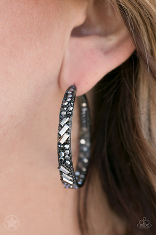 GLITZY By Association - Black Earrings - Paparazzi Accessories - Bling On The Jewels By Alyssa and Victoria
