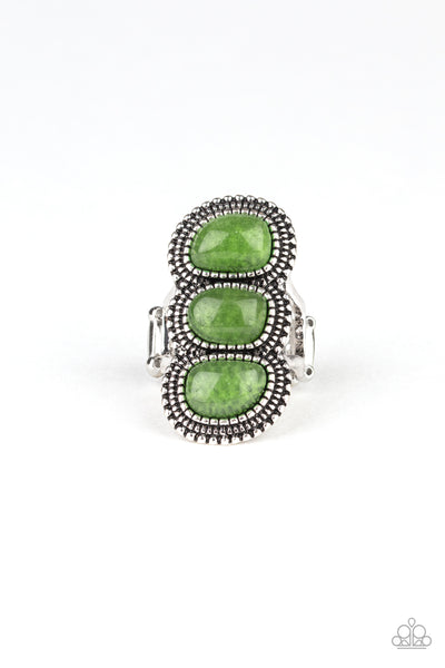 Radiant Rubble - Green Ring - Paparazzi Accessories - Bling On The Jewels By Alyssa and Victoria