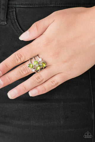 Metro Mingle - Green Ring - Paparazzi Accessories - Bling On The Jewels By Alyssa and Victoria