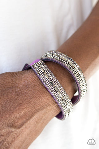 Shimmer and Sass - Purple Bracelet - Paparazzi Accessories - Bling On The Jewels By Alyssa and Victoria