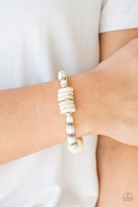 Sagebrush Serenade - White Bracelet - Paparazzi Accessories - Bling On The Jewels By Alyssa and Victoria