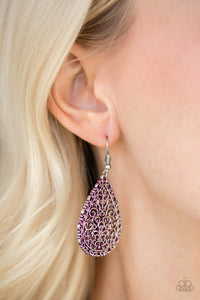 Indie Idol - Purple Earrings - Paparazzi Accessories - Bling On The Jewels By Alyssa and Victoria