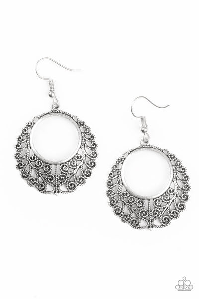 Grapevine Glamorous - Silver Earrings - Paparazzi Accessories - Bling On The Jewels By Alyssa and Victoria