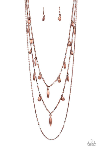 Bravo Bravado - Copper Necklace - Paparazzi Accessories - Bling On The Jewels By Alyssa and Victoria