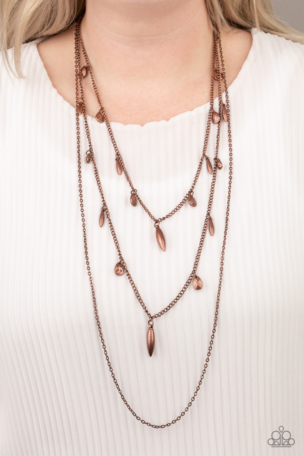 Bravo Bravado - Copper Necklace - Paparazzi Accessories - Bling On The Jewels By Alyssa and Victoria