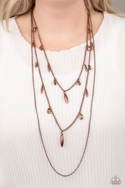 Bravo Bravado - Copper Necklace - Paparazzi Accessories - Bling On The Jewels By Alyssa and Victoria