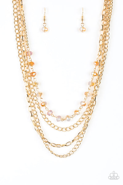 Extravagant Elegance - Gold Necklace - Paparazzi Accessories - Bling On The Jewels By Alyssa and Victoria