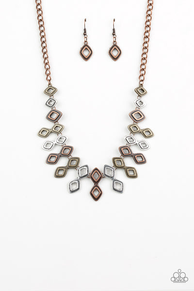 Geocentric - Multi Necklace - Paparazzi Accessories - Bling On The Jewels By Alyssa and Victoria