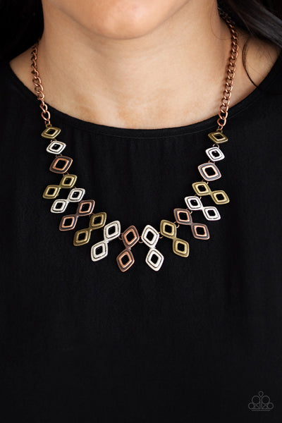 Geocentric - Multi Necklace - Paparazzi Accessories - Bling On The Jewels By Alyssa and Victoria