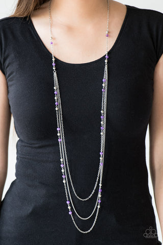 Colorful Cadence - Purple Necklace - Paparazzi Accessories - Bling On The Jewels By Alyssa and Victoria