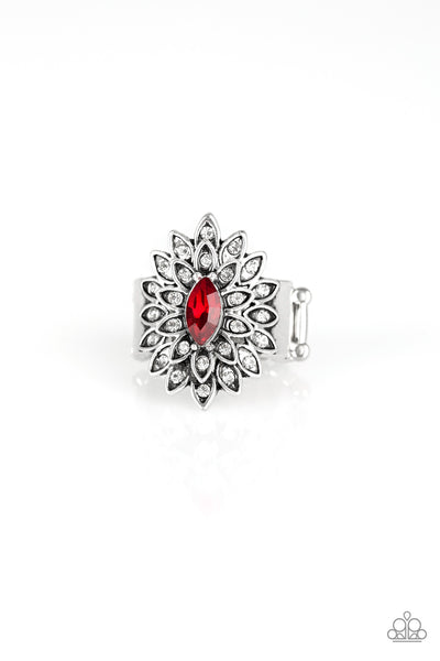 Blooming Fireworks - Red Ring - Paparazzi Accessories - Bling On The Jewels By Alyssa and Victoria