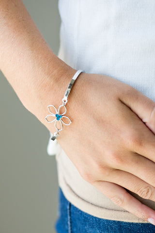 Hibiscus Hipster - Blue Bracelet - Paparazzi Accessories - Bling On The Jewels By Alyssa and Victoria