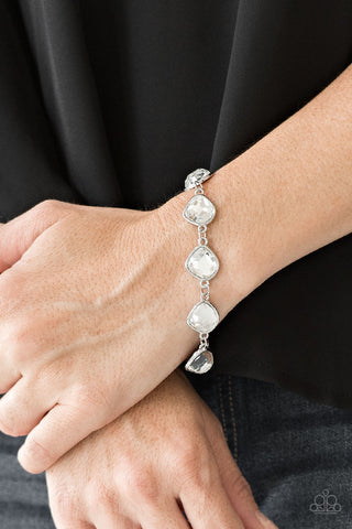 Perfect Imperfection - White Bracelet - Paparazzi Accessories - Bling On The Jewels By Alyssa and Victoria