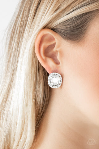 The Modern Monroe - White Earrings - Paparazzi Accessories - Bling On The Jewels By Alyssa and Victoria