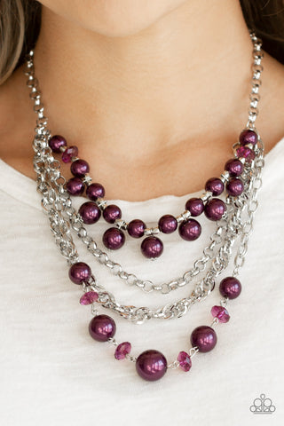 Rockin Rockette - Purple Necklace - Paparazzi Accessories - Bling On The Jewels By Alyssa and Victoria