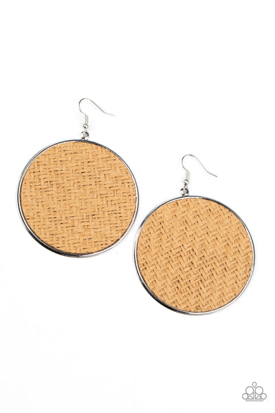 Wonderfully Woven - Brown Earrings - Paparazzi Accessories - Bling On The Jewels By Alyssa and Victoria