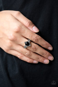 Pricelessly Princess - Black Ring - Paparazzi Accessories - Bling On The Jewels By Alyssa and Victoria