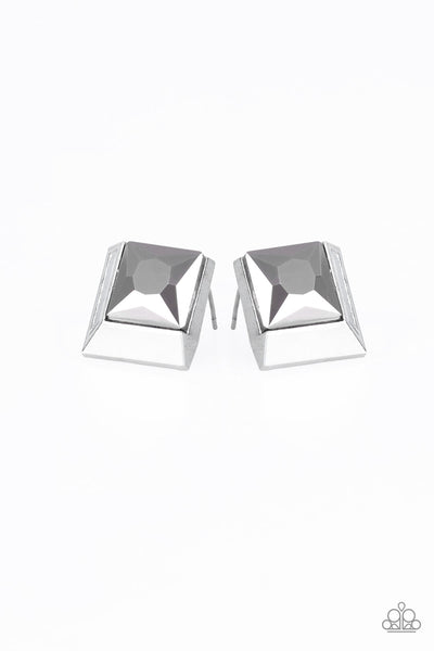 Stellar Square - Silver Earrings - Paparazzi Accessories - Bling On The Jewels By Alyssa and Victoria