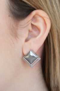 Stellar Square - Silver Earrings - Paparazzi Accessories - Bling On The Jewels By Alyssa and Victoria