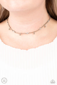 What A Stunner - White Choker Necklace - Paparazzi Accessories - Bling On The Jewels By Alyssa and Victoria