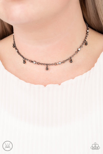 What A Stunner - Black Choker Necklace - Paparazzi Accessories - Bling On The Jewels By Alyssa and Victoria