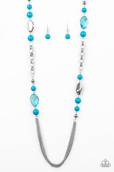 Marina Majesty - Blue Necklace - Paparazzi Accessories - Bling On The Jewels By Alyssa and Victoria