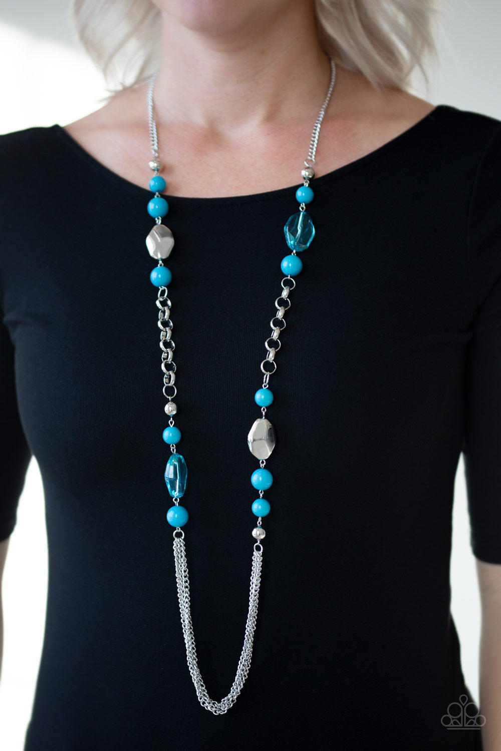 Marina Majesty - Blue Necklace - Paparazzi Accessories - Bling On The Jewels By Alyssa and Victoria