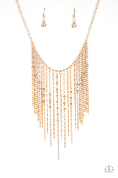 First Class Fringe - Gold Necklace - Paparazzi Accessories - Bling On The Jewels By Alyssa and Victoria