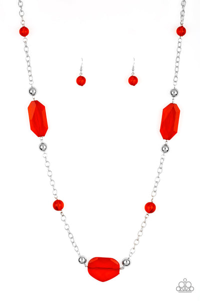 Crystal Charm - Red Necklace - Paparazzi Accessories - Bling On The Jewels By Alyssa and Victoria