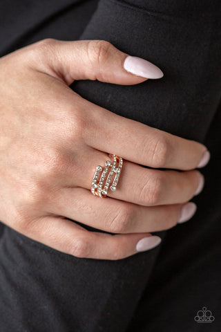 Casino CACHE - Rose Gold Ring - Paparazzi Accessories - Bling On The Jewels By Alyssa and Victoria