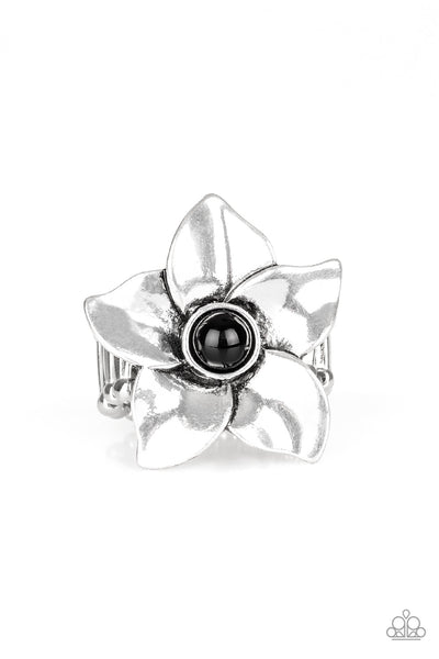 Ask For Flowers - Black Ring - Paparazzi Accessories - Bling On The Jewels By Alyssa and Victoria