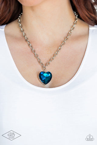 Flirtatiously Flashy - Blue Necklace - Paparazzi Accessories - Bling On The Jewels By Alyssa and Victoria