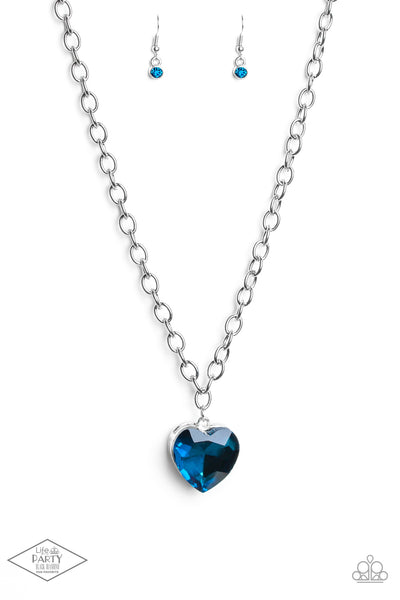 Flirtatiously Flashy - Blue Necklace - Paparazzi Accessories - Bling On The Jewels By Alyssa and Victoria