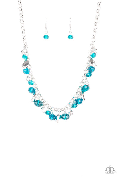 Downstage Dazzle - Blue Necklace - Paparazzi Accessories - Bling On The Jewels By Alyssa and Victoria