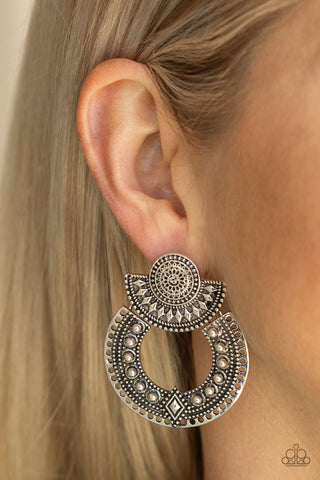 Texture Takeover - Silver Earrings - Paparazzi Accessories - Bling On The Jewels By Alyssa and Victoria