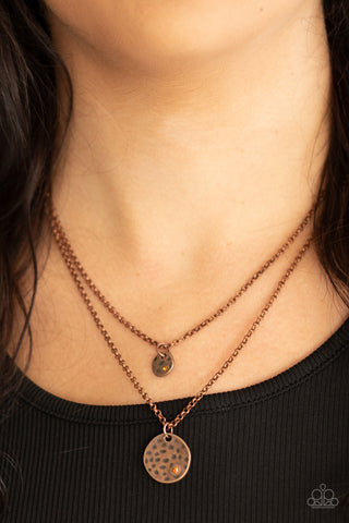 Modern Minimalist - Copper Necklace - Paparazzi Accessories - Bling On The Jewels By Alyssa and Victoria