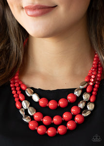 Flamingo Flamboyance - Red Necklaces - Paparazzi Accessories - Bling On The Jewels By Alyssa and Victoria