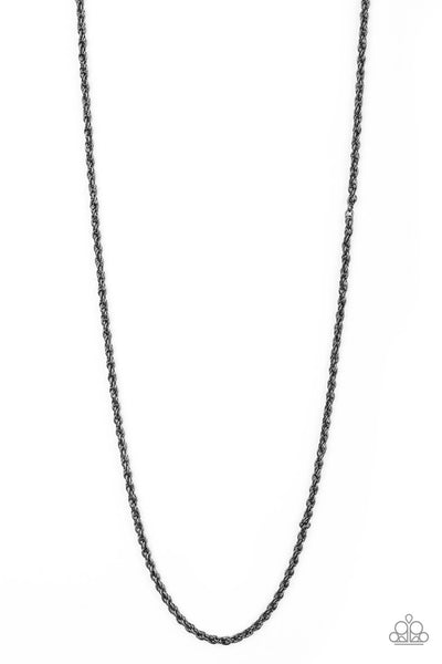 The Go-To Guy - Black Mens Necklace - Paparazzi Accessories - Bling On The Jewels By Alyssa and Victoria