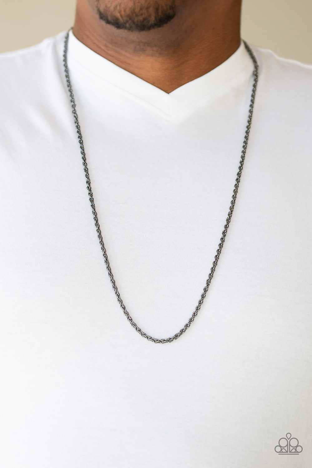 The Go-To Guy - Black Mens Necklace - Paparazzi Accessories - Bling On The Jewels By Alyssa and Victoria