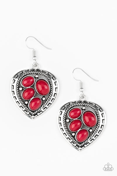 Wild Heart Wonder - Red Earrings - Paparazzi Accessories - Bling On The Jewels By Alyssa and Victoria