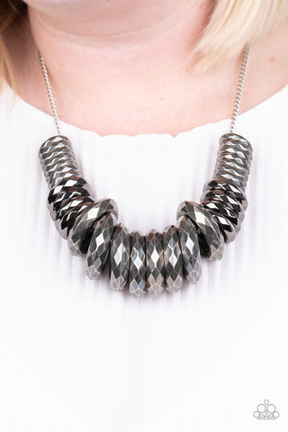 Haute Hardware - Silver Necklace - Paparazzi Accessories - Bling On The Jewels By Alyssa and Victoria