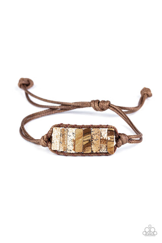 Canyon Warrior - Brown Urban Bracelet - Paparazzi Accessories - Bling On The Jewels By Alyssa and Victoria