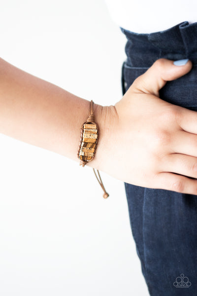 Canyon Warrior - Brown Urban Bracelet - Paparazzi Accessories - Bling On The Jewels By Alyssa and Victoria