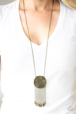 Natures Melody - Brass Necklace - Paparazzi Accessories - Bling On The Jewels By Alyssa and Victoria