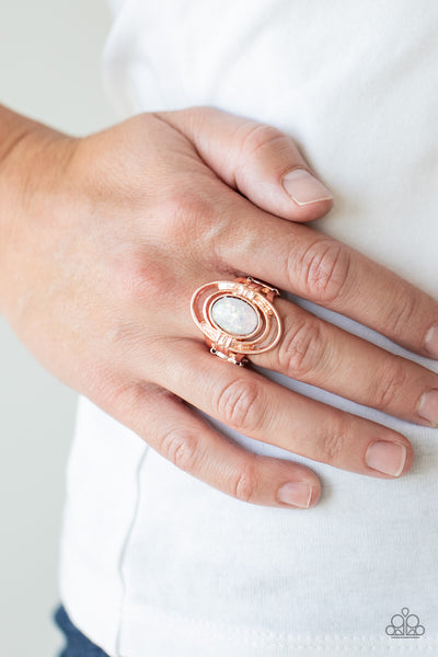 Peacefully Pristine - Rose Gold Ring - Paparazzi Accessories - Bling On The Jewels By Alyssa and Victoria