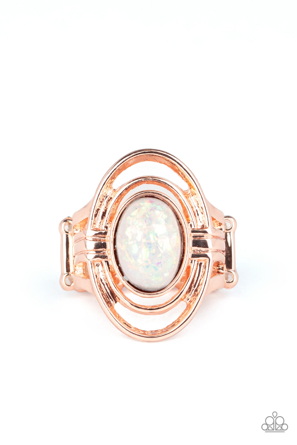 Peacefully Pristine - Rose Gold Ring - Paparazzi Accessories - Bling On The Jewels By Alyssa and Victoria