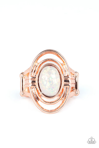 Peacefully Pristine - Rose Gold Ring - Paparazzi Accessories - Bling On The Jewels By Alyssa and Victoria