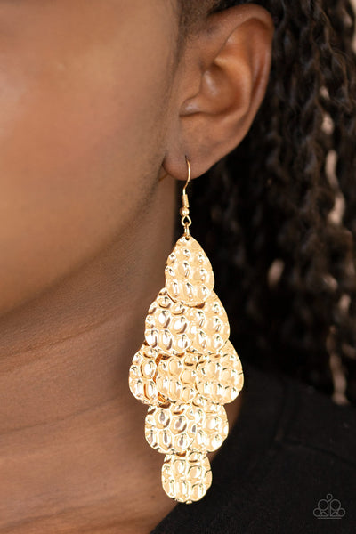 Instant Incandescence - Gold Earrings - Paparazzi Accessories - Bling On The Jewels By Alyssa and Victoria